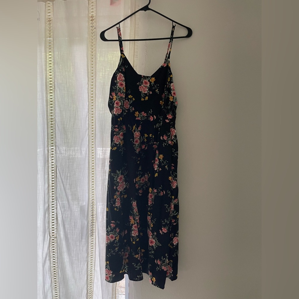 Floral Black Dress